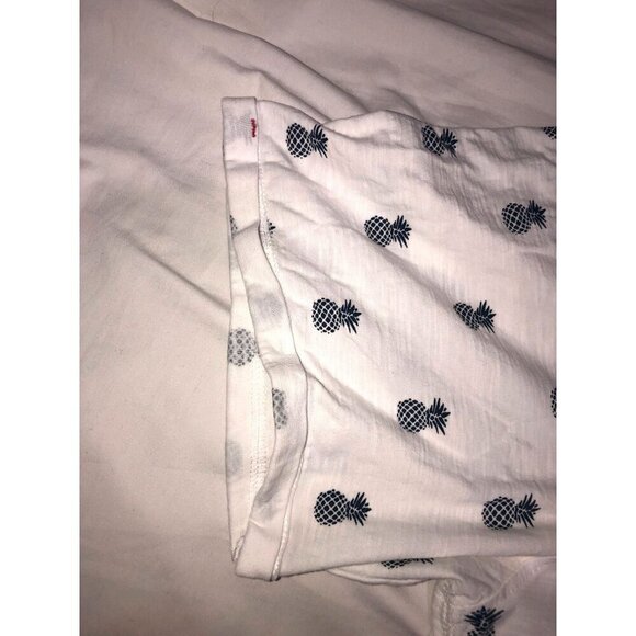 Original MBX Pineapple Print T-Shirt Mens XXL White Blue Short Sleeve Round Neck - Picture 7 of 9